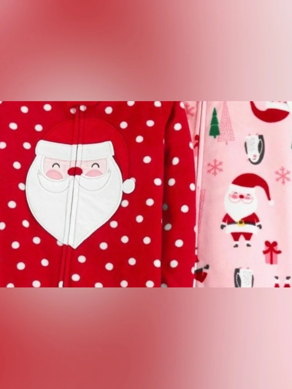 CARTER’S 2PC SANTA/PENGUINS FOOTED PAJAMA SET - VARIOUS SIZES (NEW WITH TAGS) A1
